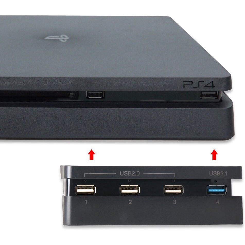 Usb hub DOBE pentru PlayStation PS4 SLIM x 3 porturi 2.0 si 1 port 3.0 negru