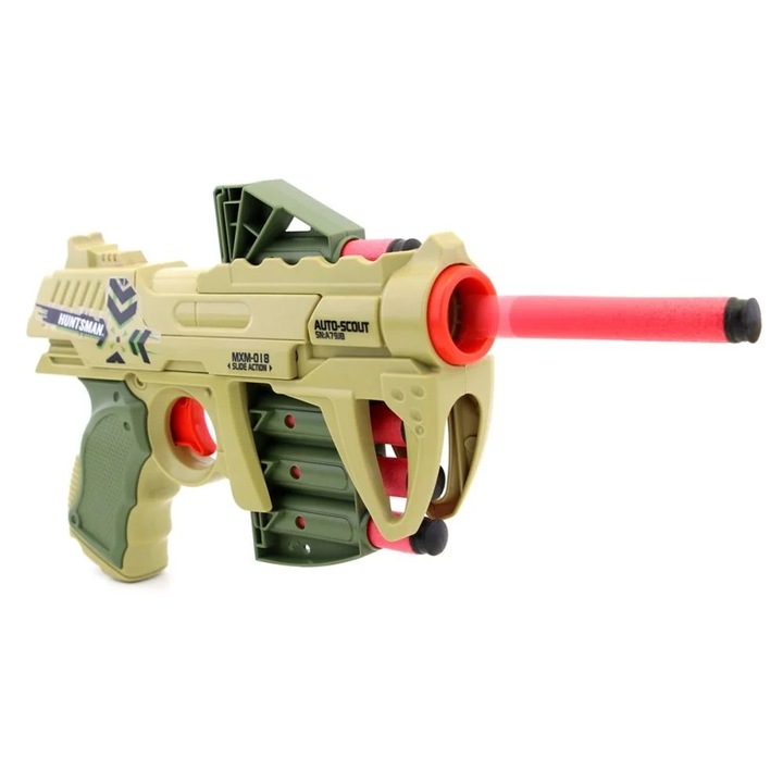 Pistol Auto Scout Huntsman, cu 6 sageti din burete