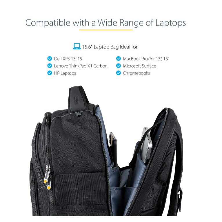 Rucsac laptop, StarTech, Nylon, 39.6 cm, (15.6"), Negru