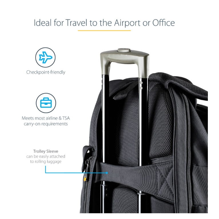 Rucsac laptop, StarTech, Nylon, 39.6 cm, (15.6"), Negru