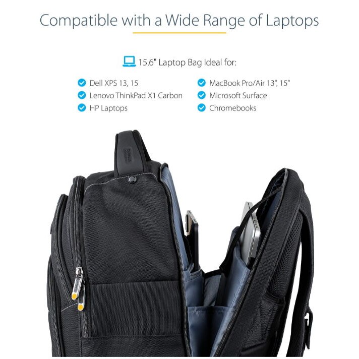 Rucsac laptop, StarTech, Nylon, 39.6 cm, (15.6"), Negru