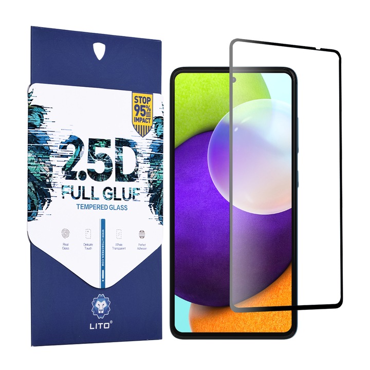 Folie de sticla pentru Samsung Galaxy A52 4G/A52 5G/A52s 5G, Negru