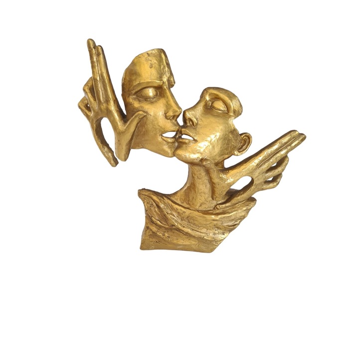 Statueta Rasina "The Kiss" Auriu, 37 cm