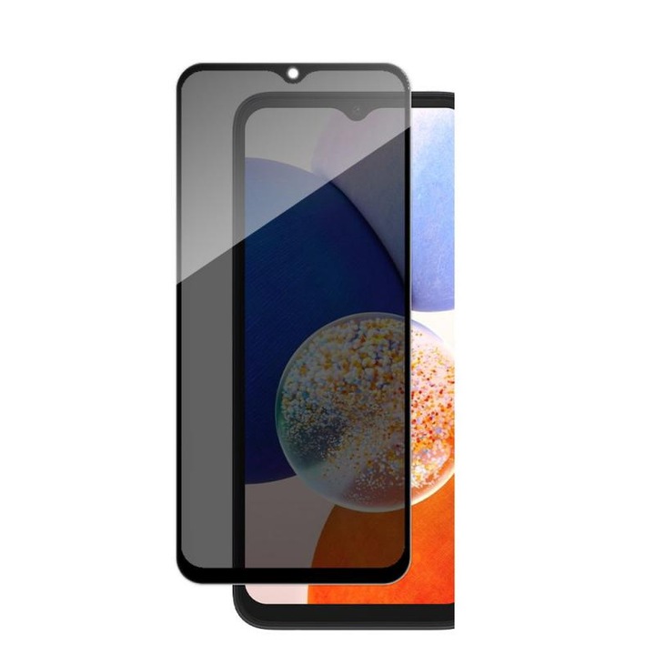 WOZINSKY Privacy üvegfólia kompatibilis a Samsung Galaxy A14 4G / A14 5G Black telefonnal