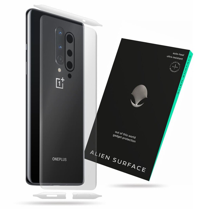 One Plus Alien Camera Folie pentru OnePlus 8, Alien Surface Screen+Edges+Back, Transparent ...