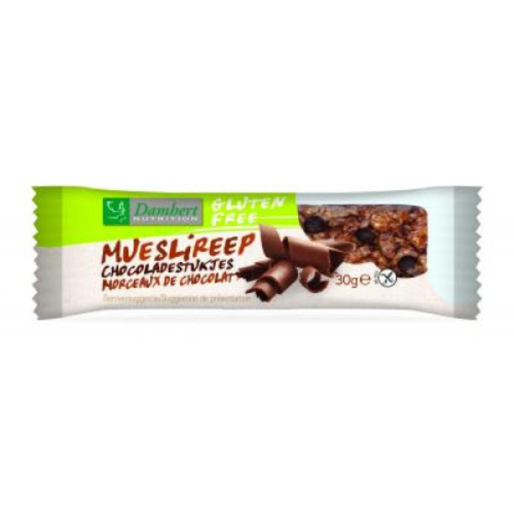 Baton din musli cu ciocolata si nuci fara gluten Damhert 30g