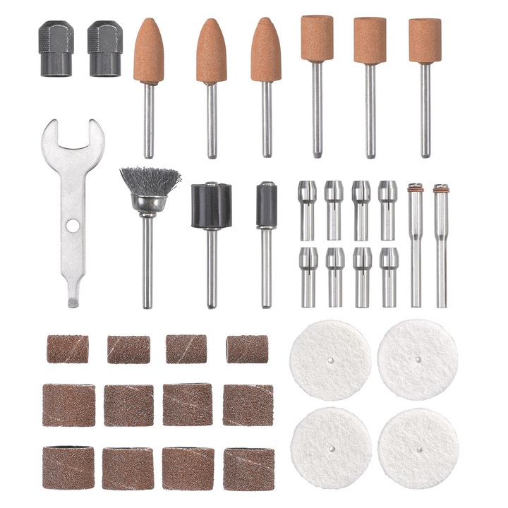 Set 38 accesorii KWB pentru slefuire/gravare