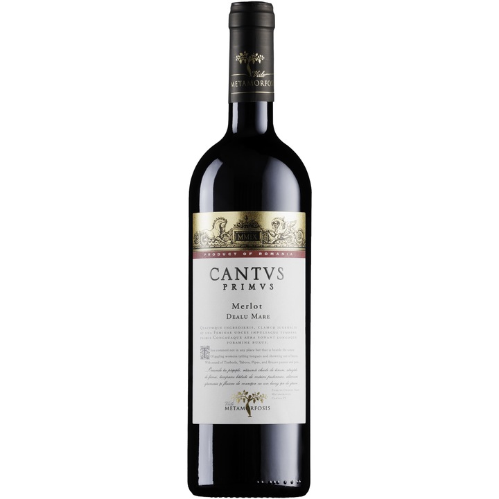 Vin Rosu Cantus Primus, Merlot, Sec, 0.75l