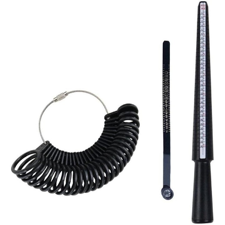 Instrument de masurare marime inel, Zola®, plastic, 26 cm, negru