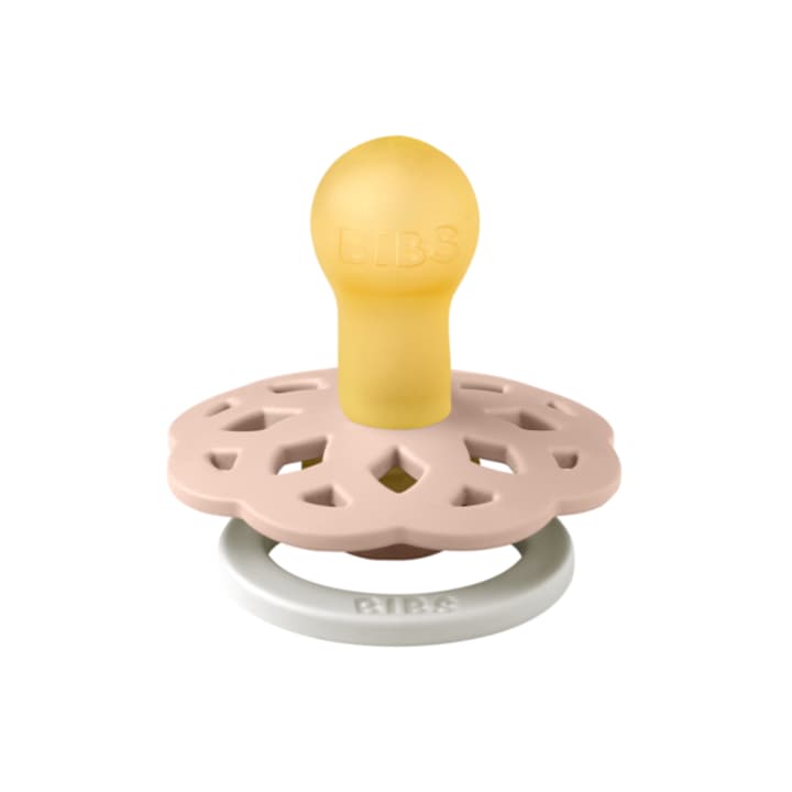 Suzeta fosforescenta Boheme GLOW Latex, tetina rotunda, 0 luni + Blush, BIBS
