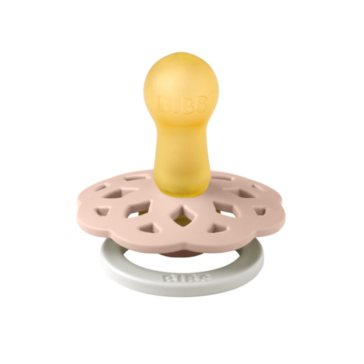 Suzeta fosforescenta Boheme GLOW Latex, tetina rotunda, 6 luni + Blush, BIBS