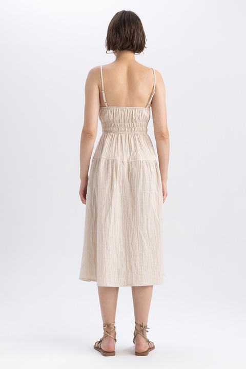 DeFacto, Rochie midi evazata, Bej, 38