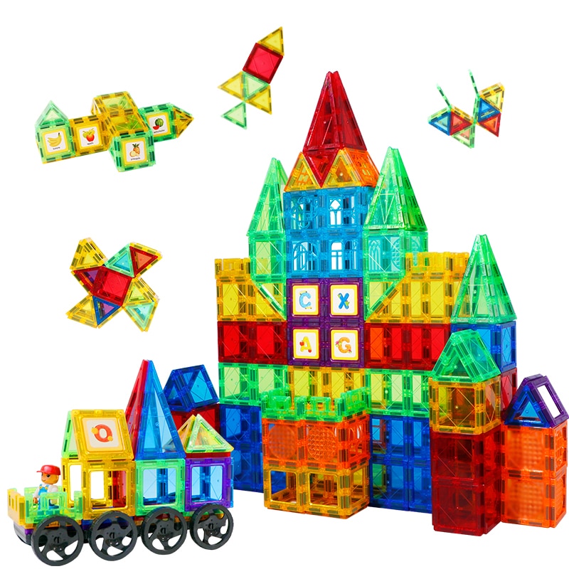 Магнитен конструктор NovoToys, Magnetic Tiles, 101 части - eMAG.bg