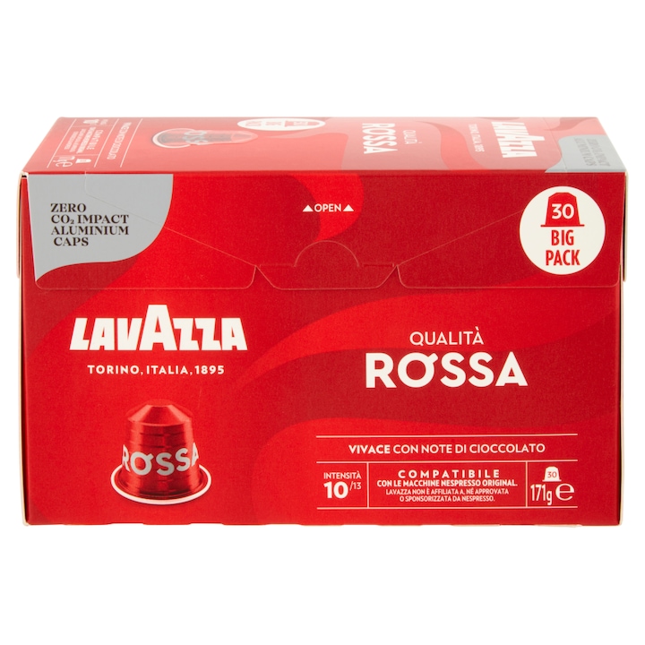 Кафе капсули Lavazza Rossa Alu, Съвместими с Nespresso, 30 броя в опаковка