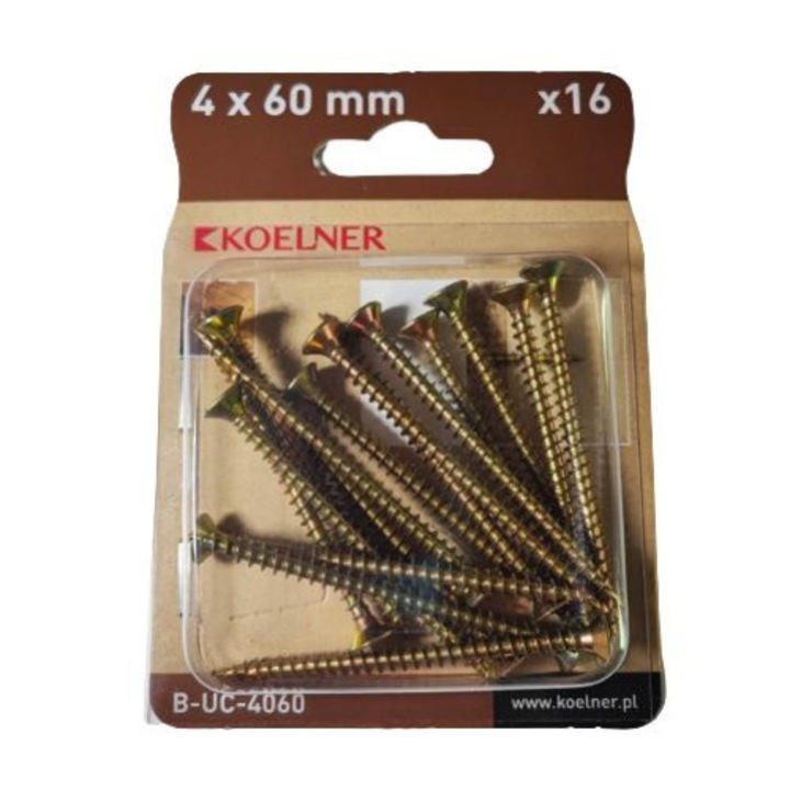 Koelner faforgácslap csavar 4 x 60 mm, 16 db-os
