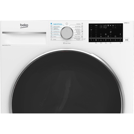 Masina de spalat rufe cu uscator Beko B5DFT58442W, Spalare 8 kg, Uscare 6 kg, 1400 rpm, Clasa D, Motor ProSmart Inverter, AddXtra, SteamCure, HomeWhiz, Alb