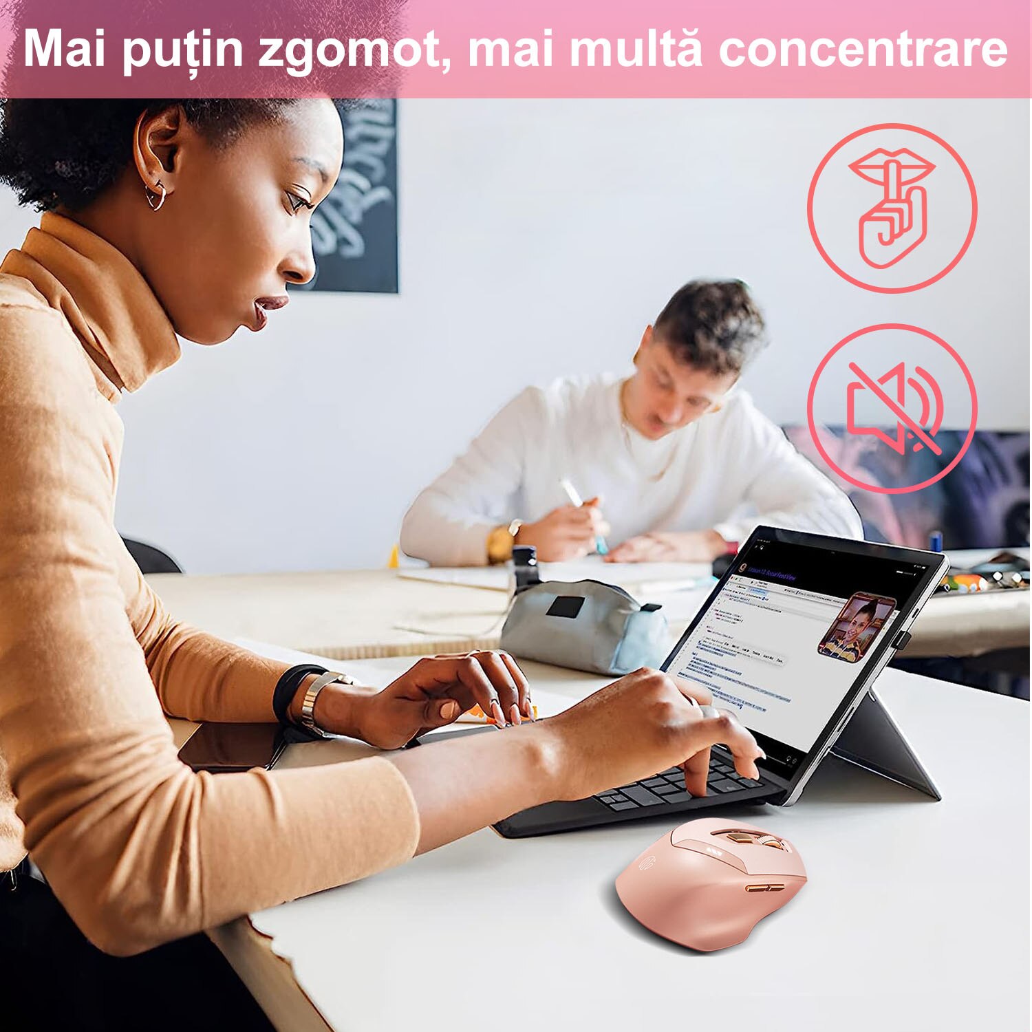 Mouse Wireless, SDLOGAL, Bleuthooth5.0/ 2.4GHz Comutabil, Reglabil 800 ...