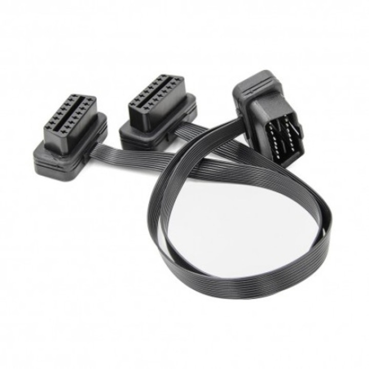 Prelungitor Cablu Adaptor Diagnoza Auto 2 In 1 La OBD2 16 Pin, 30cm Nabi Market ®