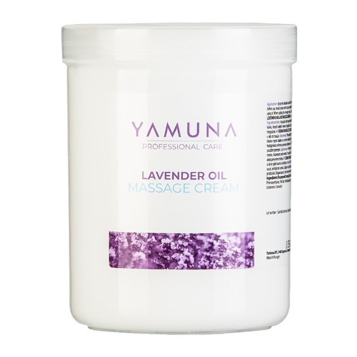 Crema de masaj Yamuna, cu Lavanda, hidrateaza si relaxeaza, reface echilibrul natural al pielii, 1000 ml