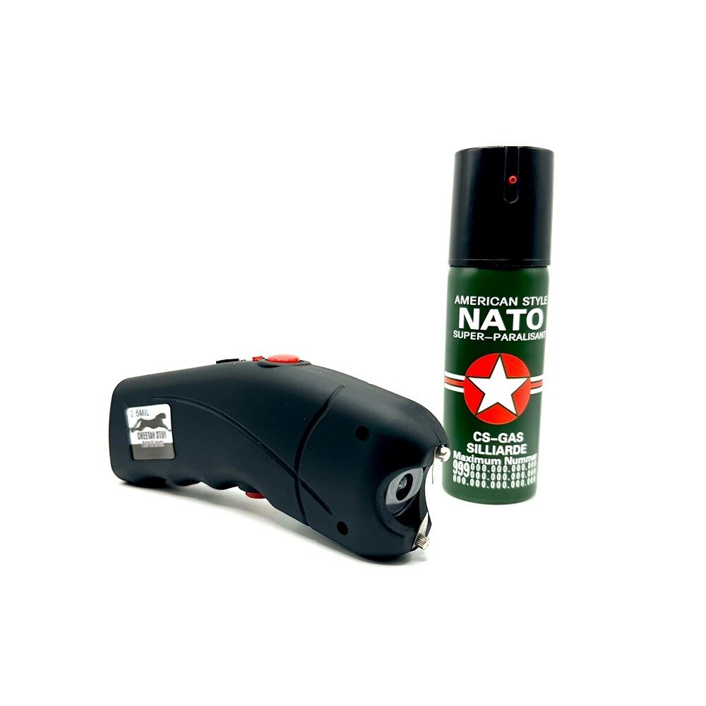 Kit Autoaparare Electrosoc TW309 si Spray Paralizant NATO 60ml eMAG.ro