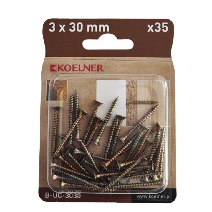 Koelner faforgácslap csavar 3 x 30 mm, 35 db-os