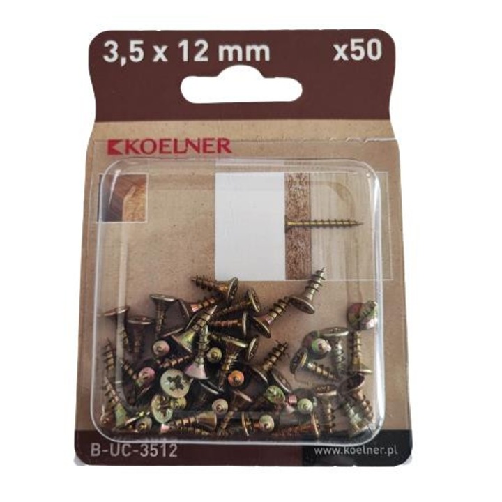 Surub PAL, Koelner, 3.5 x 12 mm, 50 buc