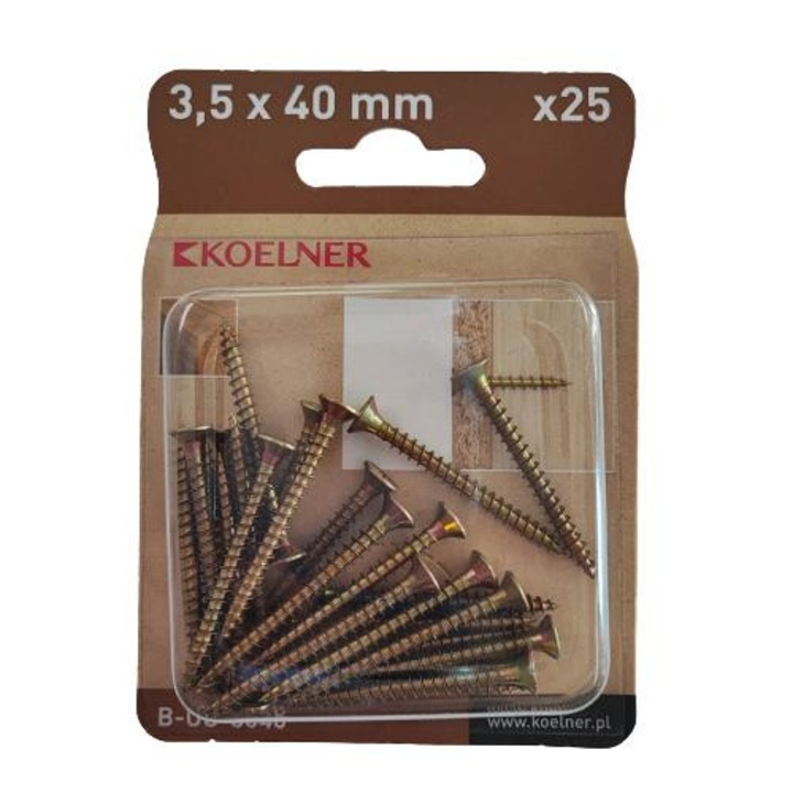 Koelner faforgácslap csavar 3,5 x 40 mm, 25 db-os