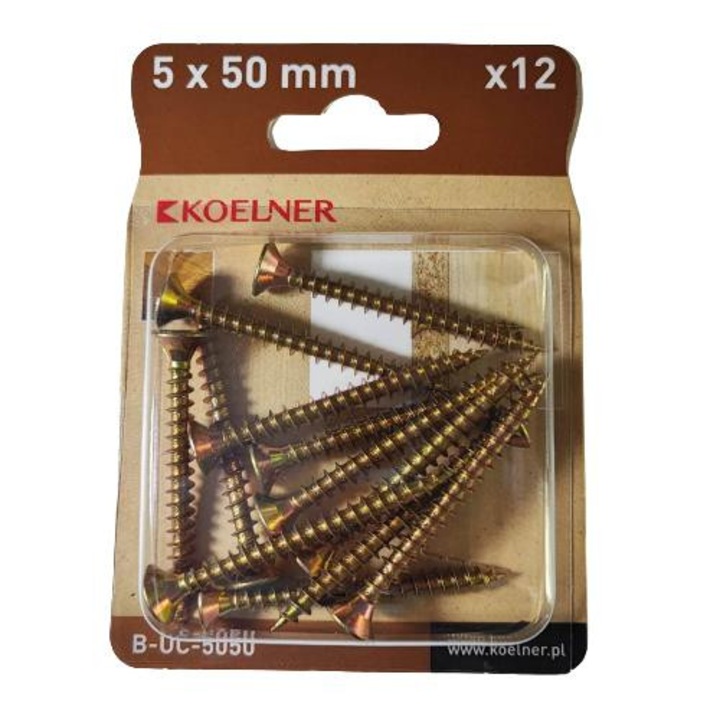 Koelner faforgácslap csavar 5 x 50 mm, 12 db-os