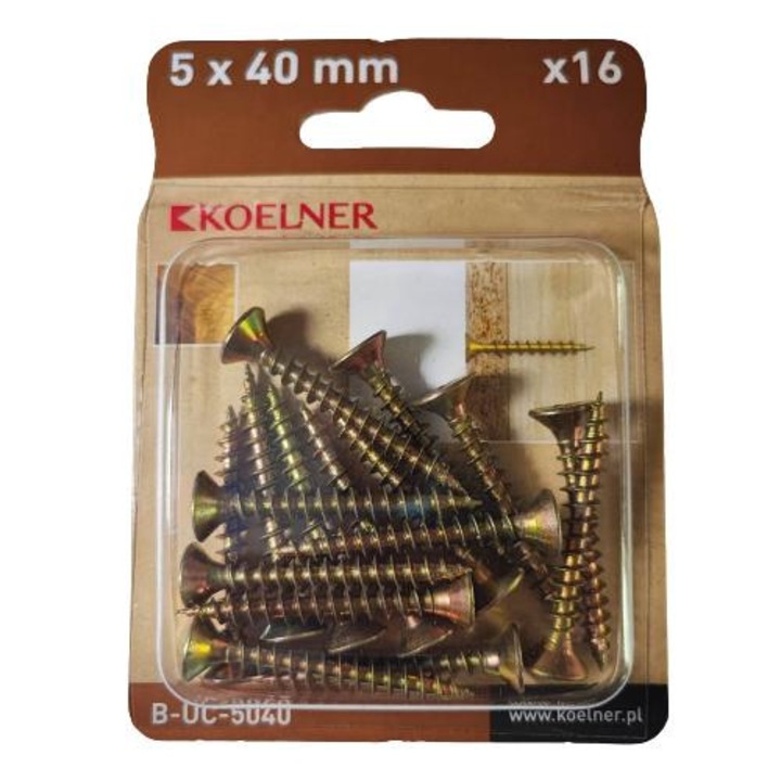 Koelner faforgácslap csavar 5 x 40 mm, 16 db-os