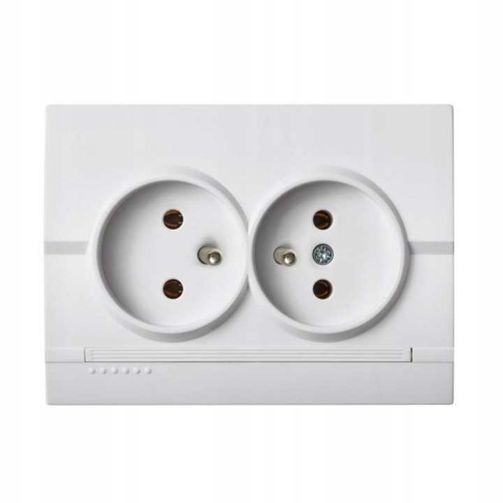 Priza dubla franceza, Kanlux, ABS, 16A, 250V, Alb