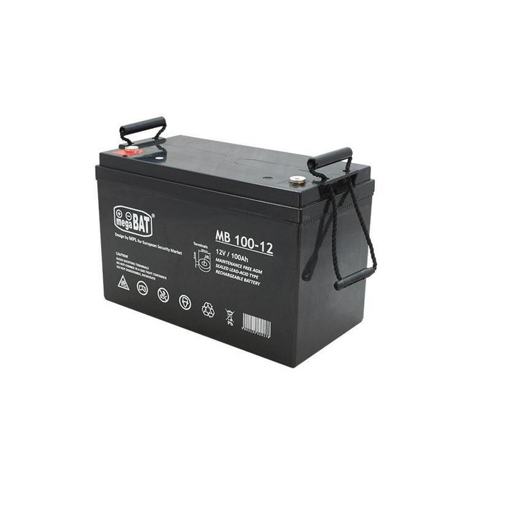 Baterie VRLA AGM, Megabat, 12 V, Negru