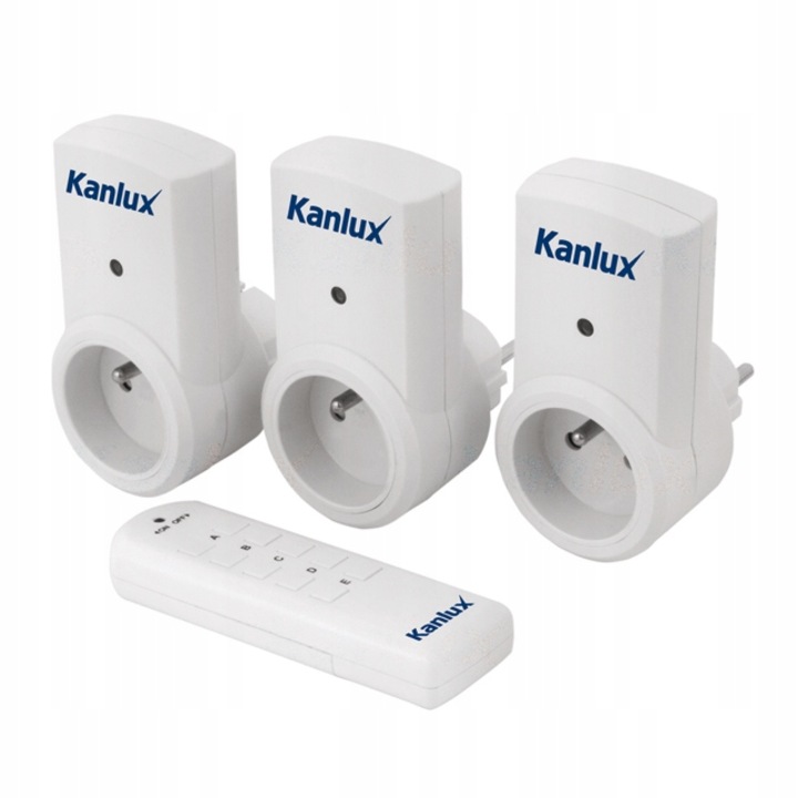 Set 3 prize cu telecomanda, Kanlux, Plastic, 240 V, 1150 W, IP20, Alb