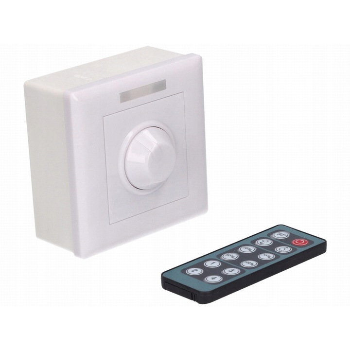 Mono LED meghajtó potenciométer távirányítóval, 12-24 V, Fehér