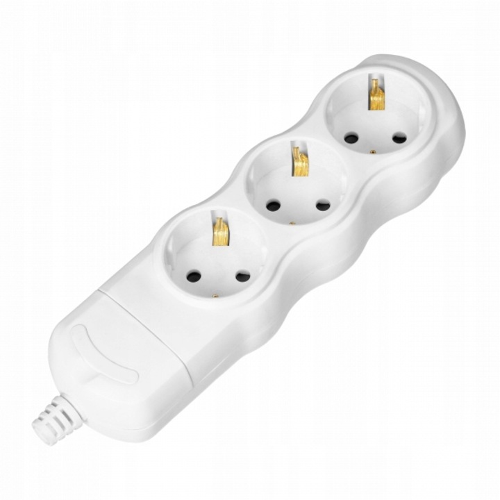 Удължител без кабел, ORNO, Пластмаса, 3 гнезда, 16A, 230V, Бял