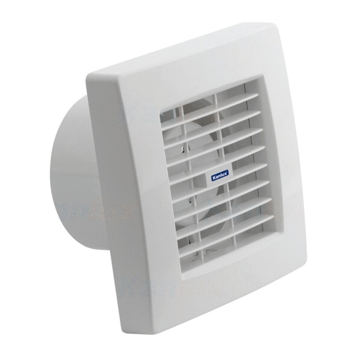 Ventilator de baie cu oblon, Kanlux, Plastic, Alb