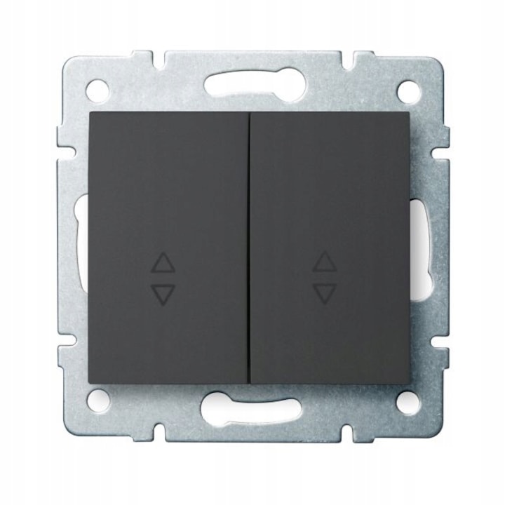 LOGI dupla megszakító, grafit, 10A, 250V, kompakt méretek