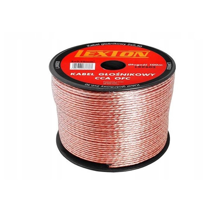 Cablu cu doua fire pentru benzi LED, 2x0.5mm, Rosu/Negru, 100m