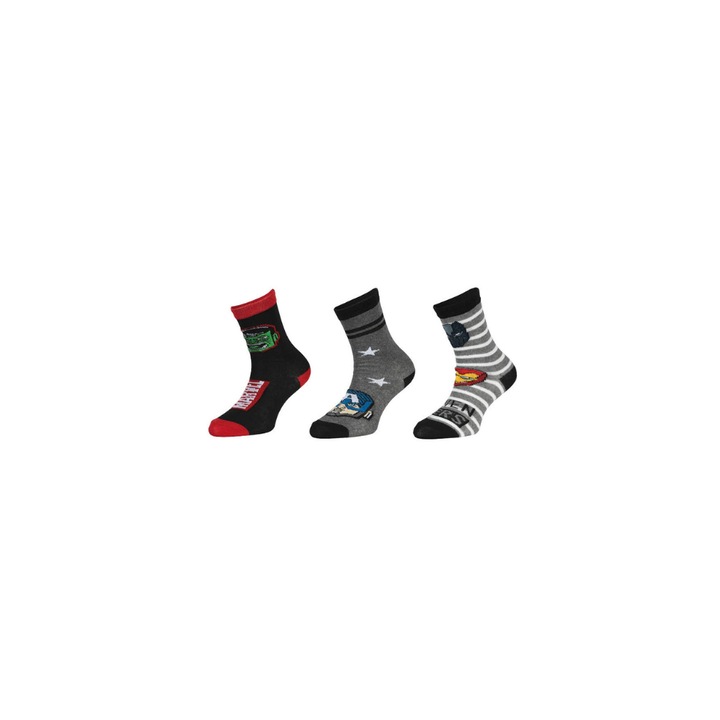 Комплект от 3 чифта детски чорапи, многоцветни, Hero, Avengers, Многоцветен