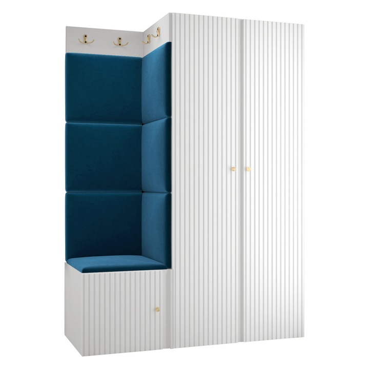 Mobilier pentru hol Towiro Slim XXIII, MIRJAN24, alb /Alabastru, 46x116x186 cm