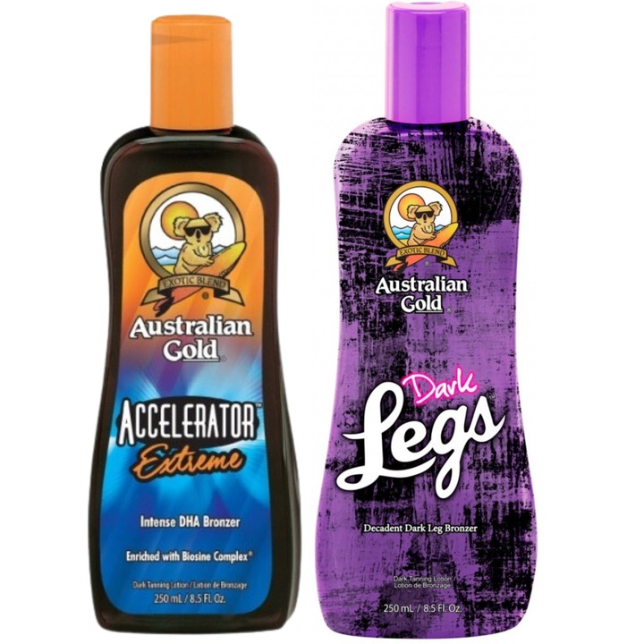 Комплект Accelerator Extreme + Лосион за тен Dark Legs, Australian Gold, 250 мл