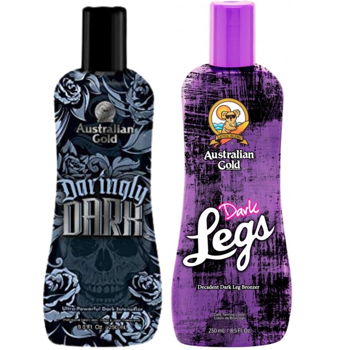 2 db Barnító krémből álló készlet, Daringly Dark + Dark Legs, Australian Gold