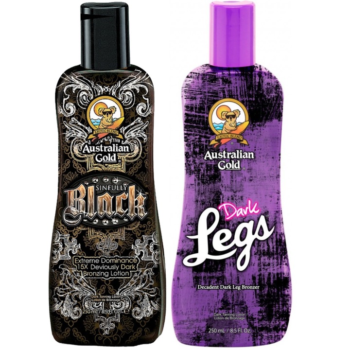Комплект от 2 лосиона за тен Sinefully Black and Dark Legs, Australian Gold, 250 мл