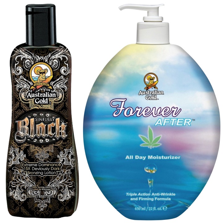 Комплект лосион за тен Sinsfully Black + лосион за тяло Forever After Australian Gold