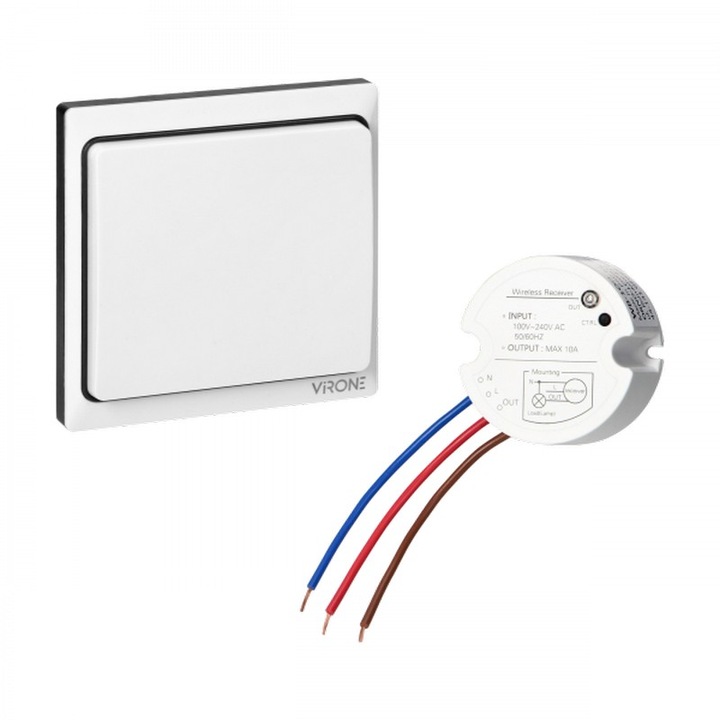 Intrerupator fara fir, Virone, 1000 W, Alb