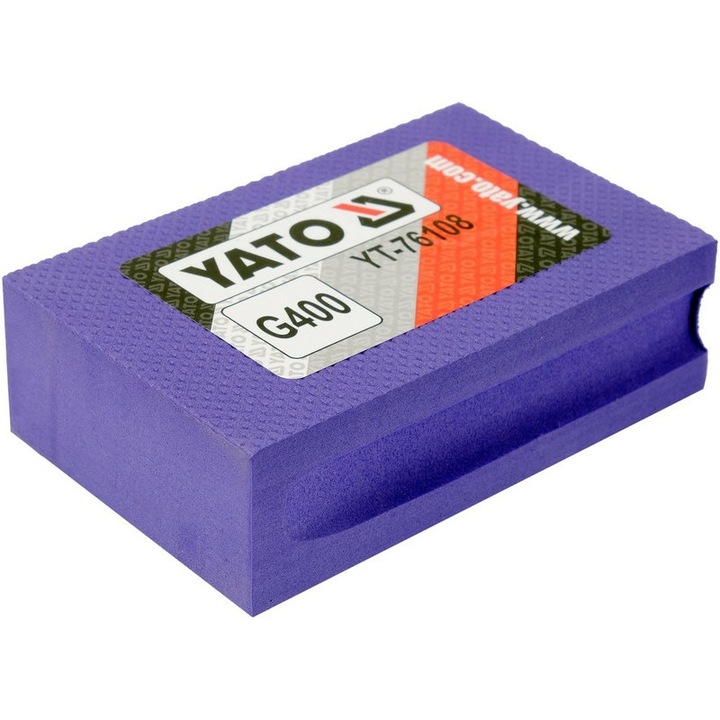 Burete flexibil pentru slfeuire sticla, marmura, granit, Yato, G400, Violet, 90x60x30 mm