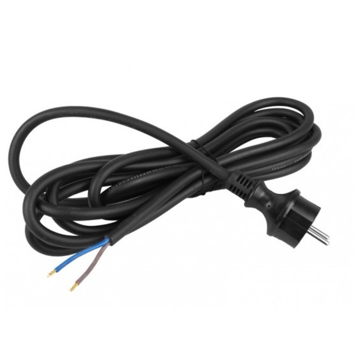 Съединителен кабел, прав щепсел, IP44 2 x 1,5 H07RN-F, черен, 4 m