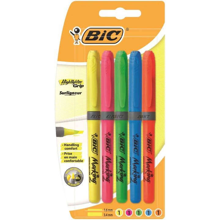 Set 5 evidentiatoare, Bic, Multicolor