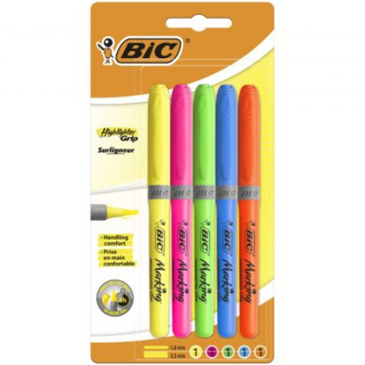 Комплект от 5 маркера, Bic, Multicolor