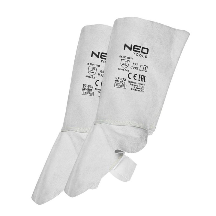 Cipővédő hegesztéshez, Neo, Bőr, Fehér