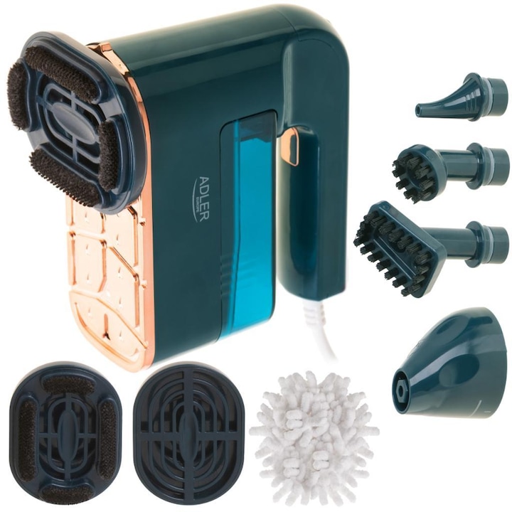 Aparat De Curatat Cu Abur, Adler, AD7050, 1200 W, Generarea De Abur 22ml/min, IPX4, 5 Capace, Albastru